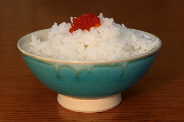 「青天の霹靂」カラーのごはん茶碗「ばんりゅう焼」