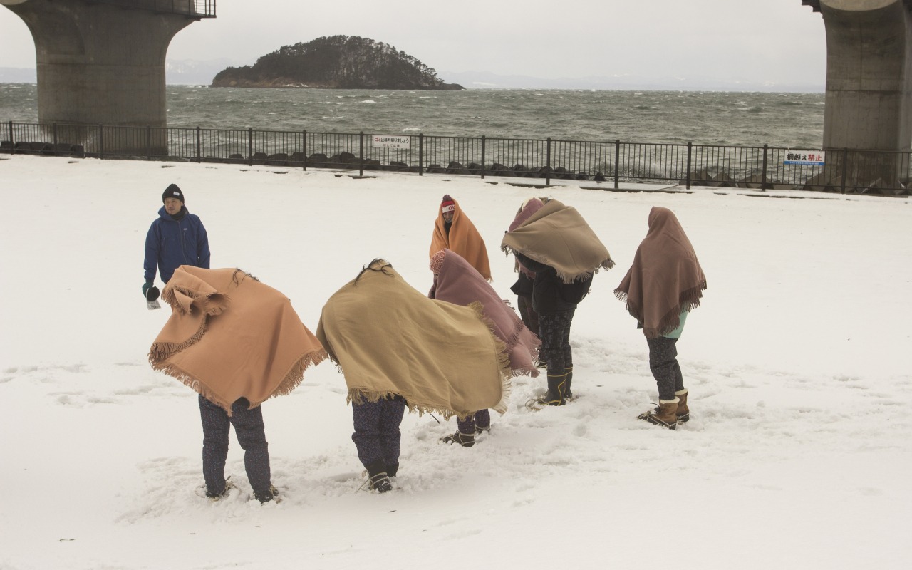 平内町で地吹雪体験!冬なのに夏泊スノービーチ~雪の渚de地吹雪体験~
