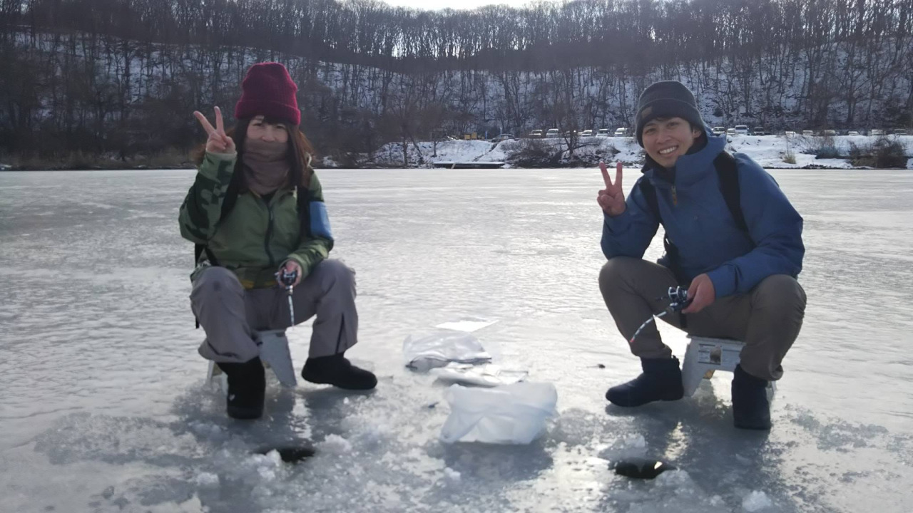 姉沼氷上ワカサギ釣り体験