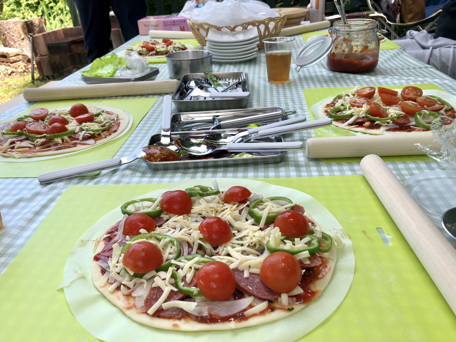 具材をのせて、あとは焼くだけ！