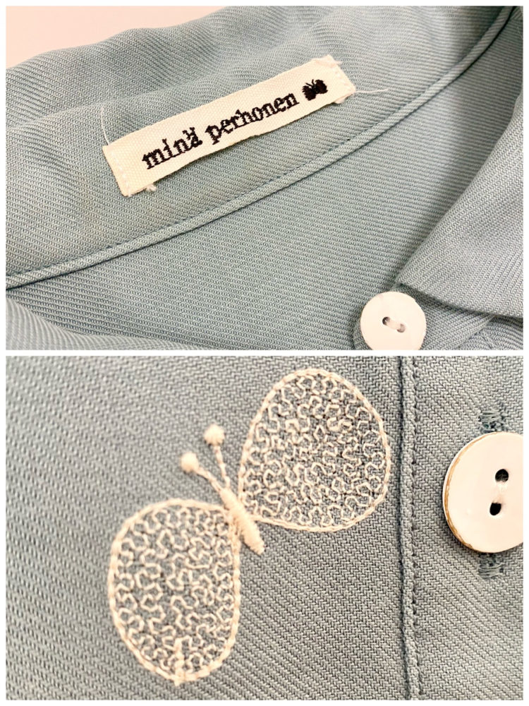 ちょうちょの刺繍が繊細